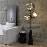 Decorative Melting Glass Column Floor Lamp Standing Light with Marble Base