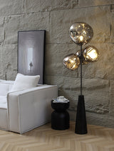 Decorative Melting Glass Column Floor Lamp Standing Light with Marble Base