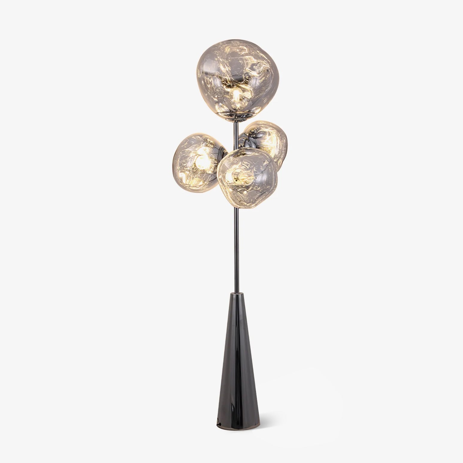 Decorative Melting Glass Column Floor Lamp Standing Light with Marble Base