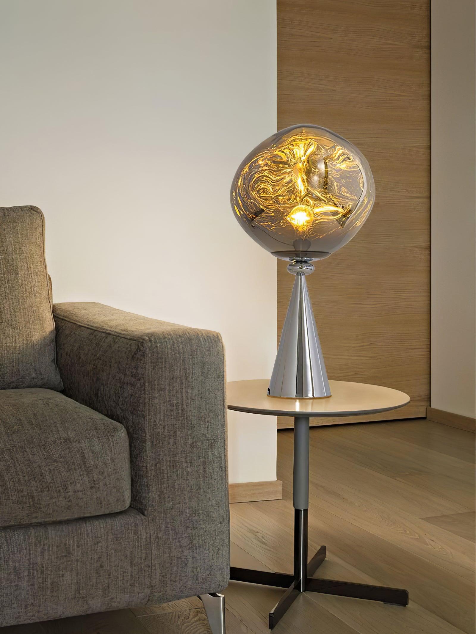 Contemporary Molten Glass Lava Cone Table Lamp for Modern Ambient Lighting
