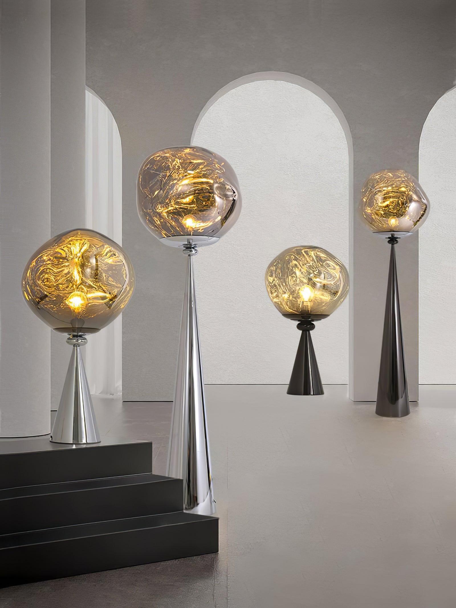 Contemporary Molten Glass Lava Cone Table Lamp for Modern Ambient Lighting