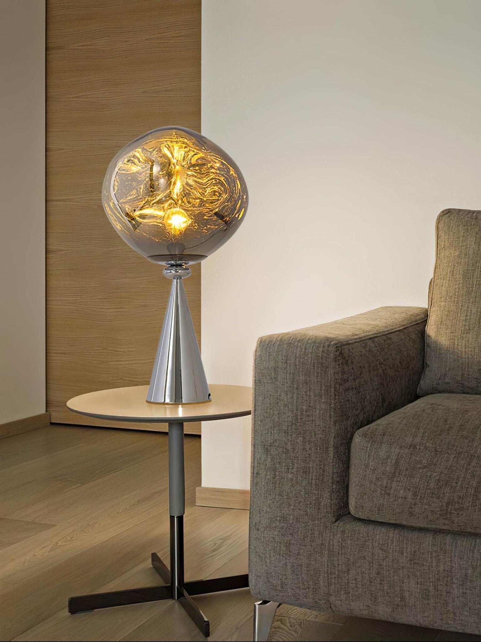 Contemporary Molten Glass Lava Cone Table Lamp for Modern Ambient Lighting