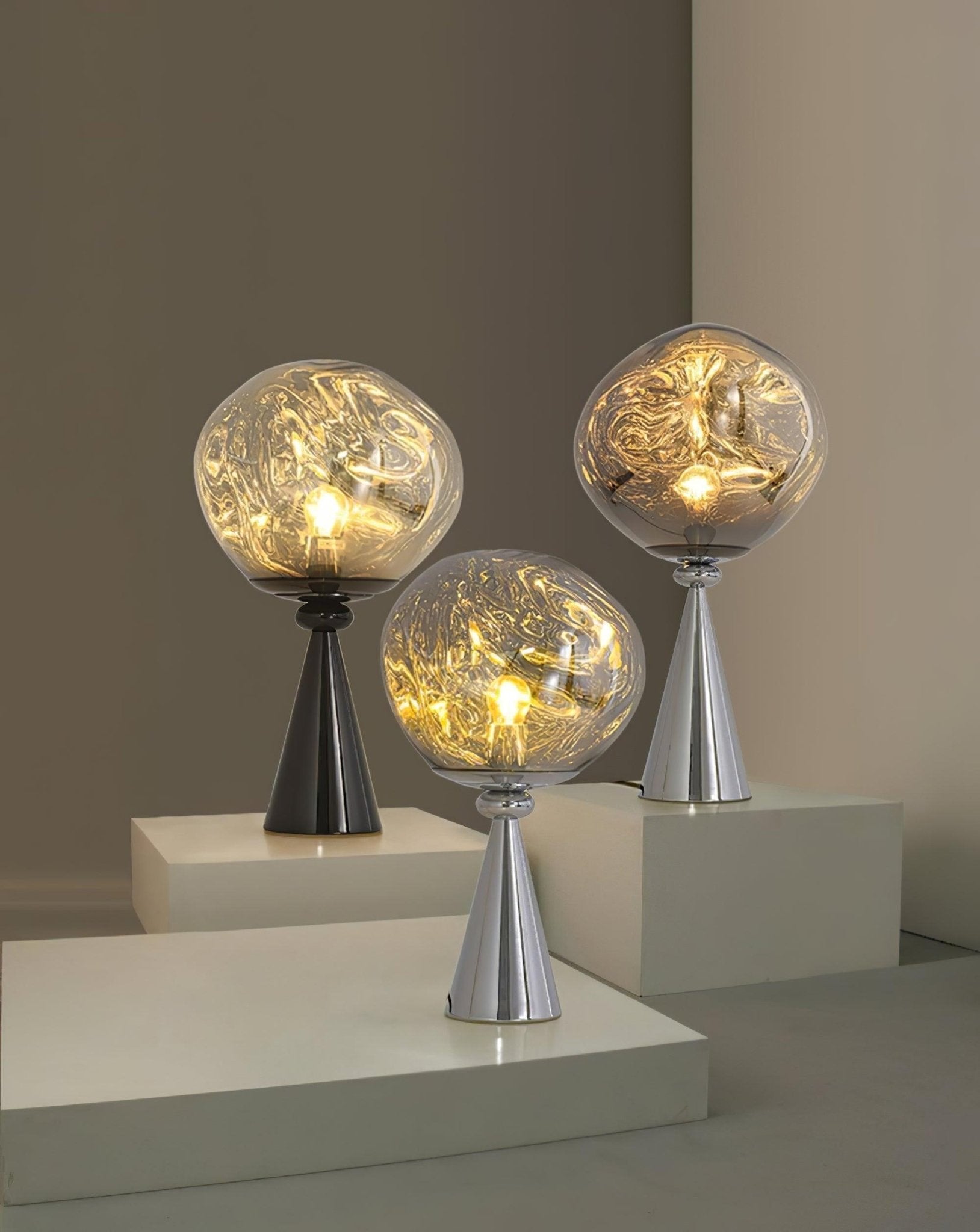 Contemporary Molten Glass Lava Cone Table Lamp for Modern Ambient Lighting