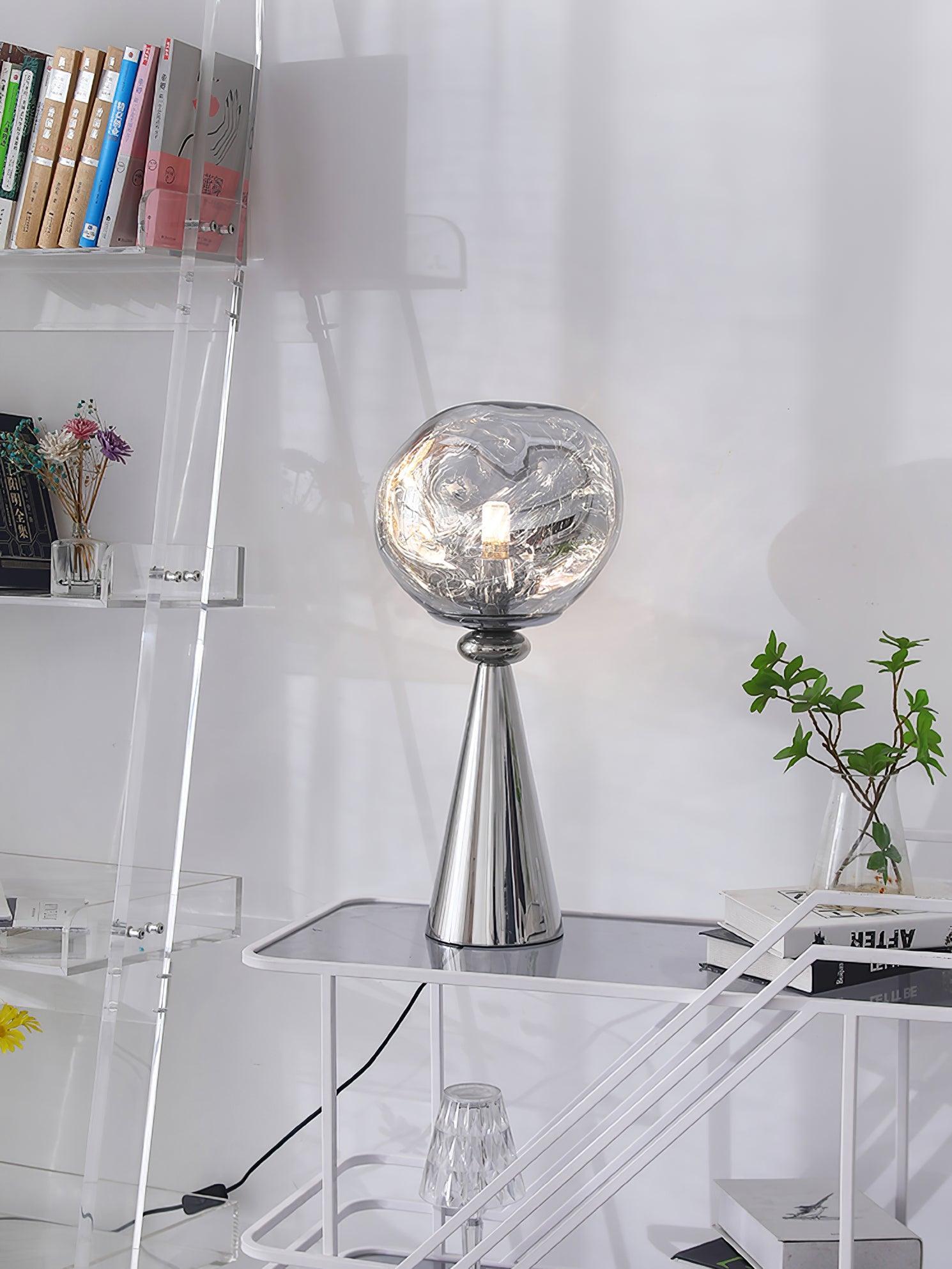 Contemporary Molten Glass Lava Cone Table Lamp for Modern Ambient Lighting