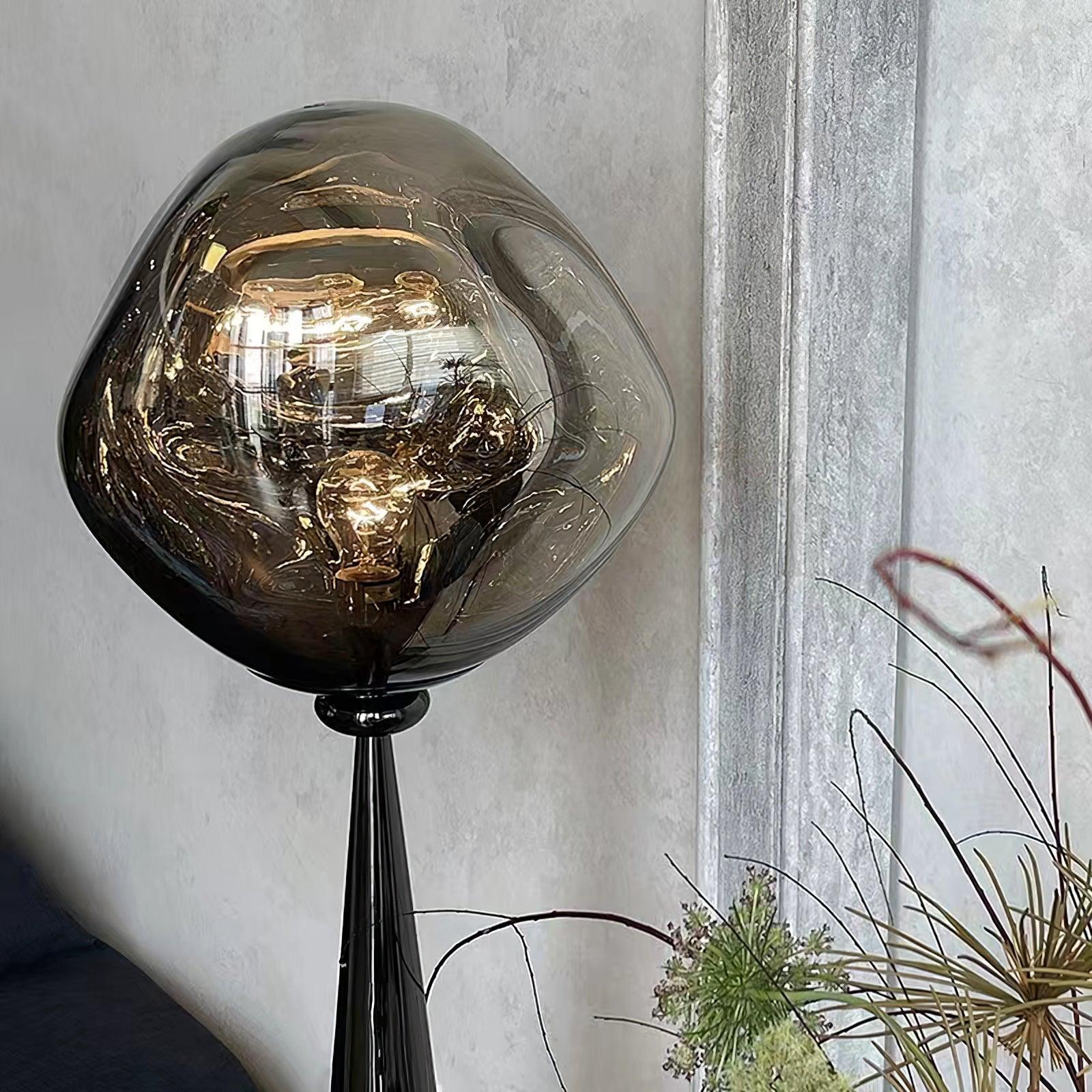 Contemporary Molten Glass Lava Cone Table Lamp for Modern Ambient Lighting