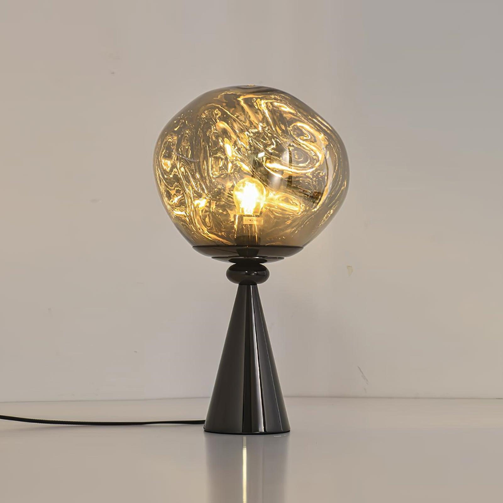 Contemporary Molten Glass Lava Cone Table Lamp for Modern Ambient Lighting