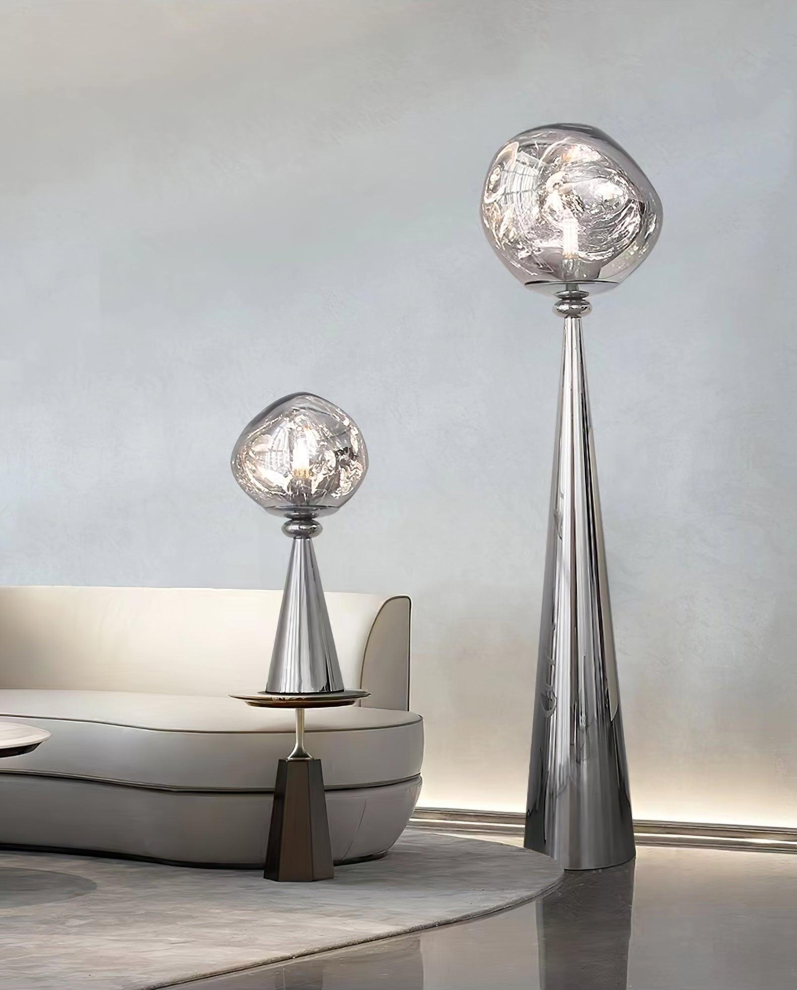 Contemporary Molten Glass Lava Cone Table Lamp for Modern Ambient Lighting