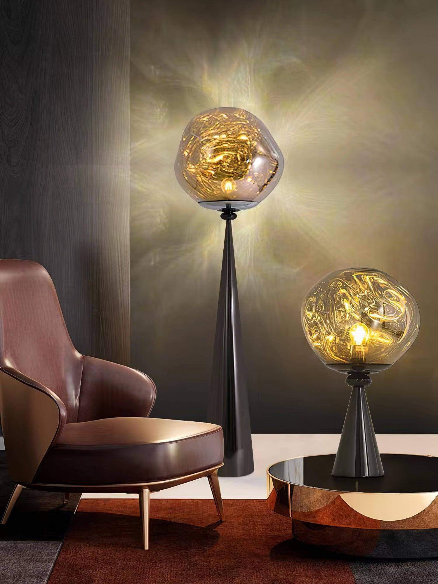Contemporary Molten Glass Lava Cone Table Lamp for Modern Ambient Lighting