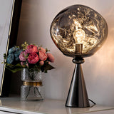 Contemporary Molten Glass Lava Cone Table Lamp for Modern Ambient Lighting