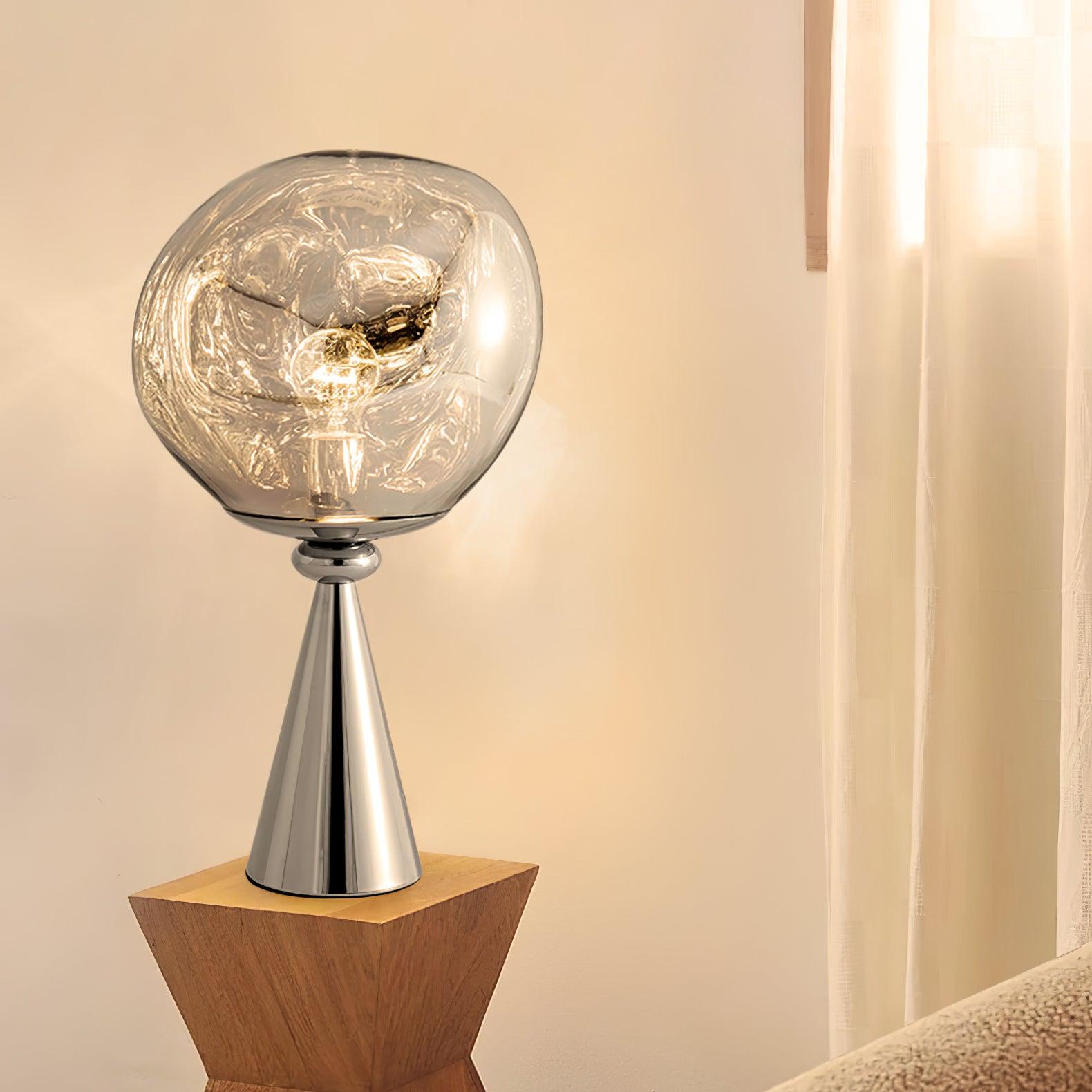 Contemporary Molten Glass Lava Cone Table Lamp for Modern Ambient Lighting