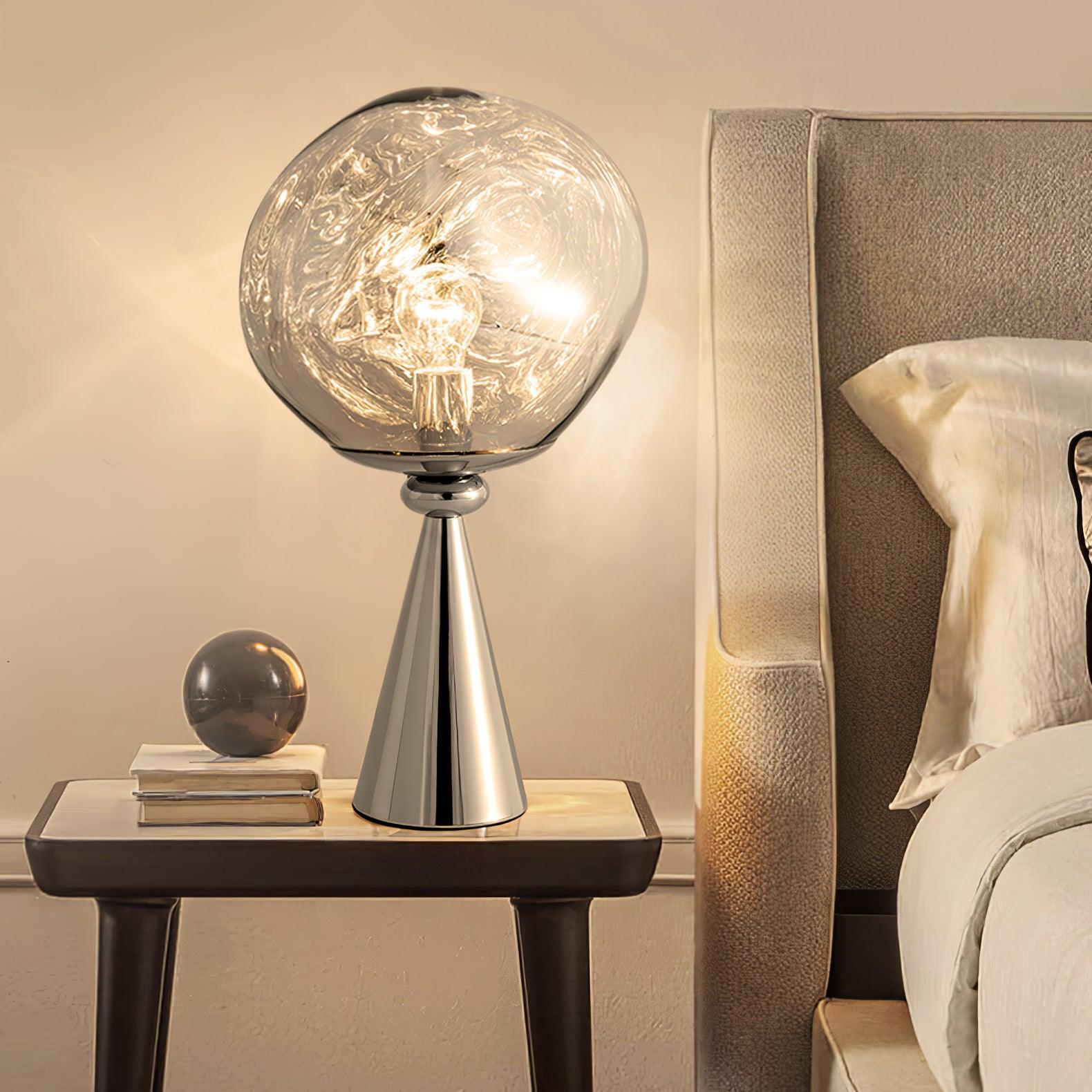 Contemporary Molten Glass Lava Cone Table Lamp for Modern Ambient Lighting