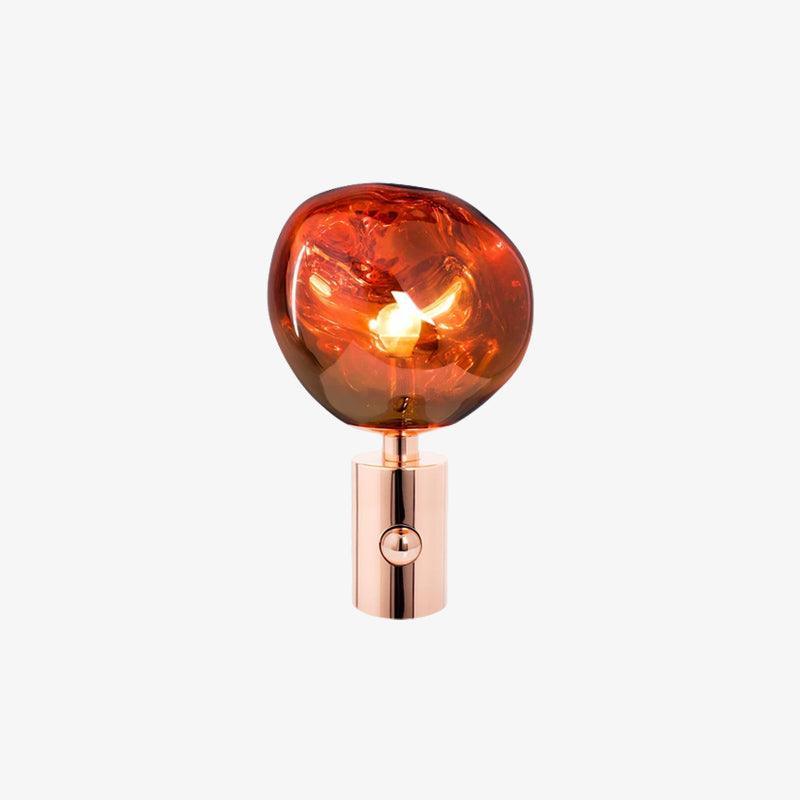 Modern Irregular Glass Lava Table Lamp with Reflective Chrome Finish for Home Decor