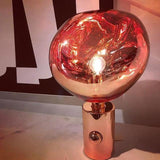 Modern Irregular Glass Lava Table Lamp with Reflective Chrome Finish for Home Decor