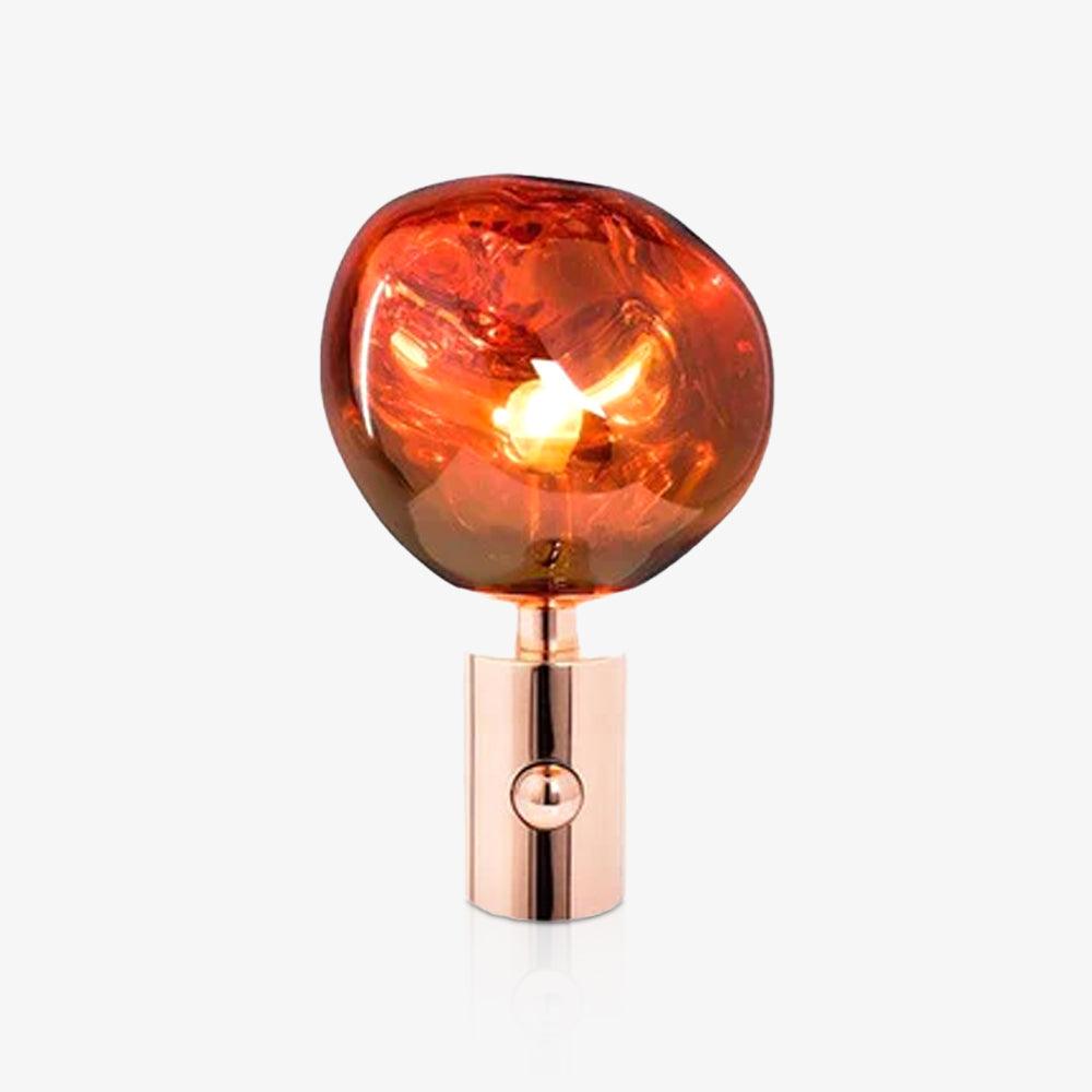 Modern Irregular Glass Lava Table Lamp with Reflective Chrome Finish for Home Decor