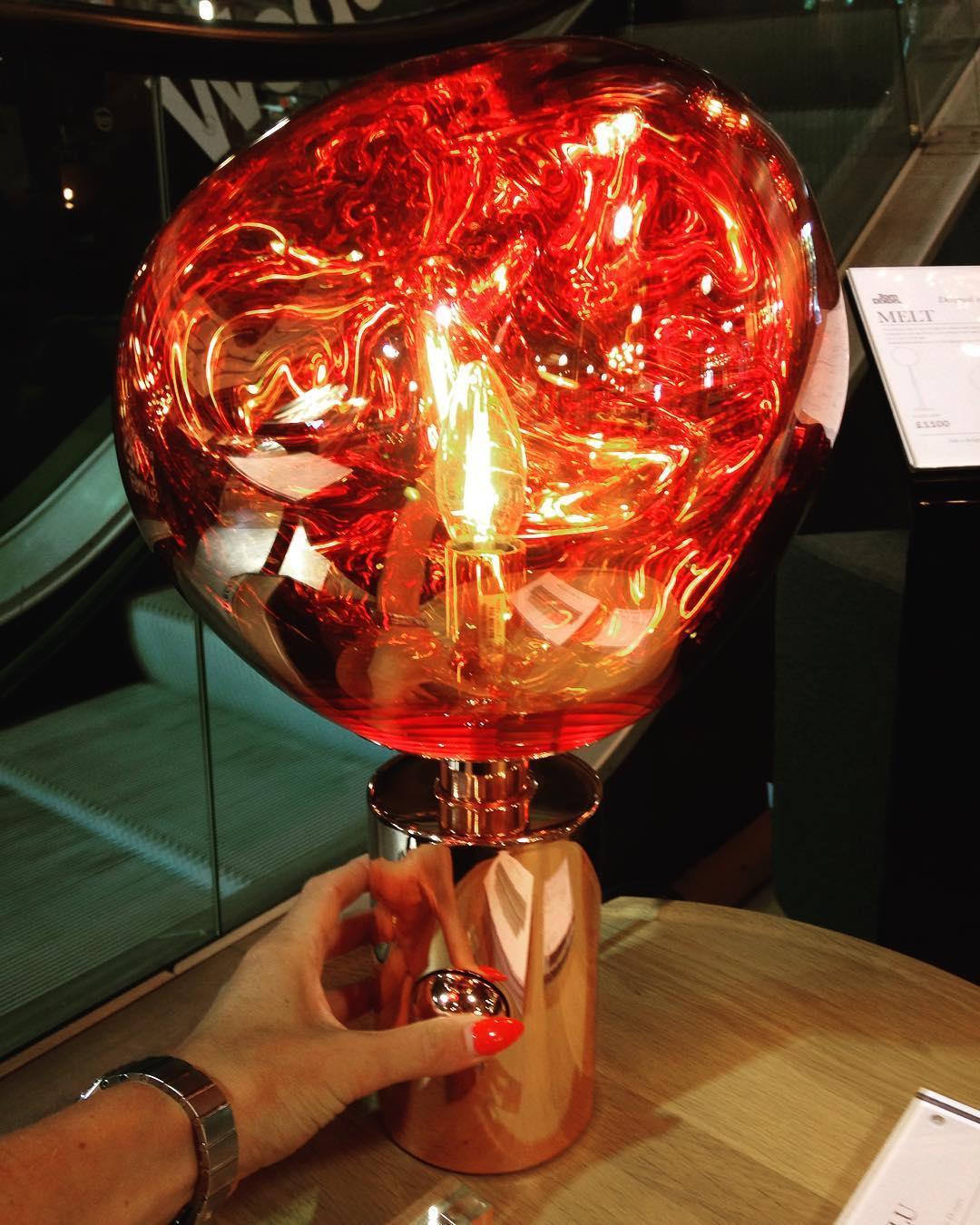 Modern Irregular Glass Lava Table Lamp with Reflective Chrome Finish for Home Decor