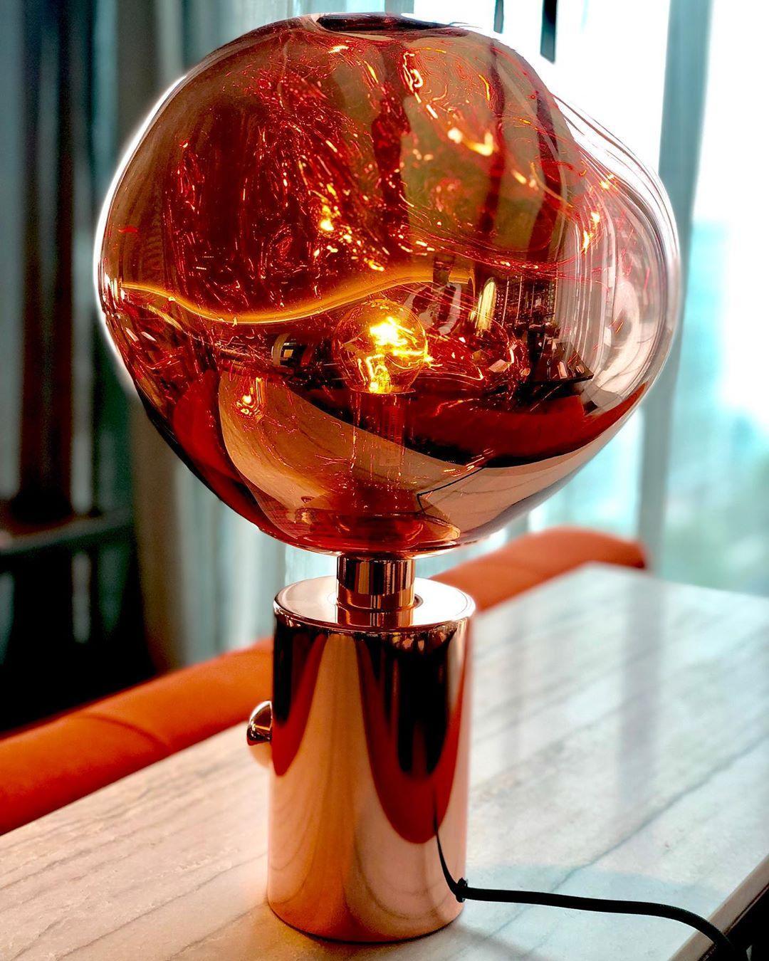Modern Irregular Glass Lava Table Lamp with Reflective Chrome Finish for Home Decor