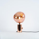 Modern Irregular Glass Lava Table Lamp with Reflective Chrome Finish for Home Decor