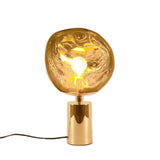 Modern Irregular Glass Lava Table Lamp with Reflective Chrome Finish for Home Decor
