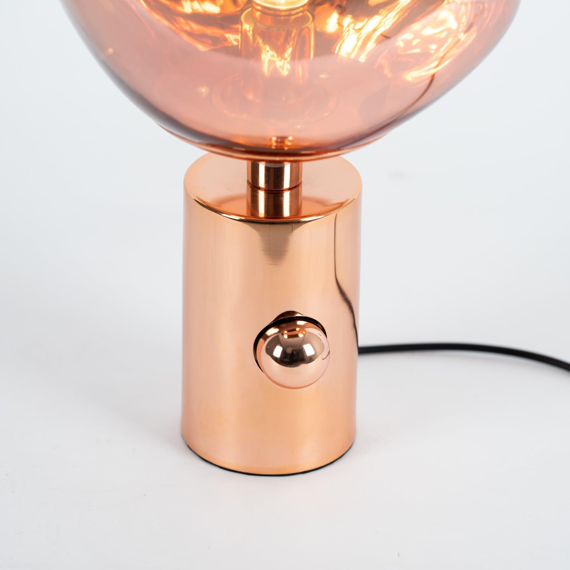 Modern Irregular Glass Lava Table Lamp with Reflective Chrome Finish for Home Decor