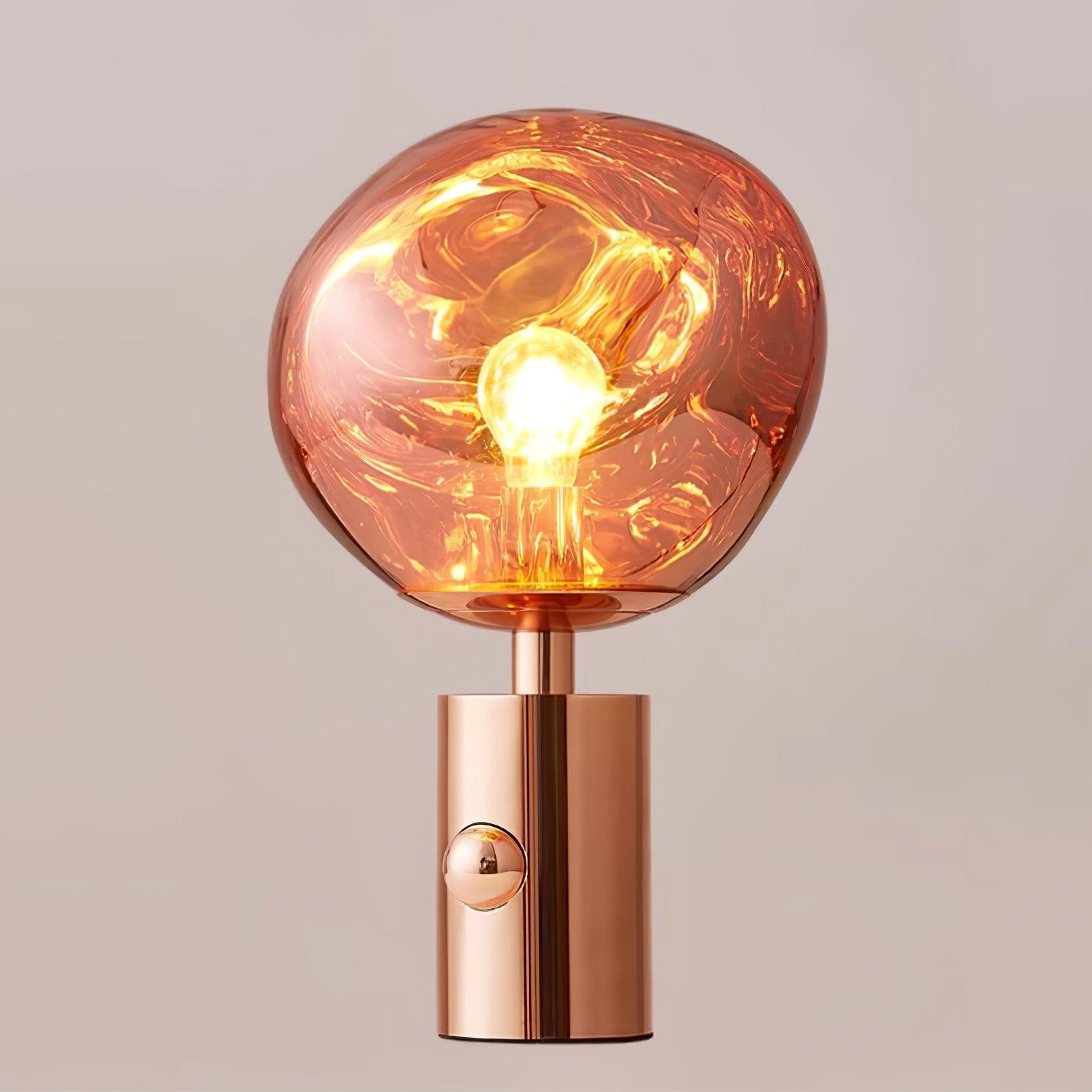 Modern Irregular Glass Lava Table Lamp with Reflective Chrome Finish for Home Decor