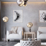 Modern Irregular Glass Lava Table Lamp with Reflective Chrome Finish for Home Decor