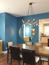Modern Brass Diamond Shape Chandelier LED Ceiling Pendant Lighting for Dining Room