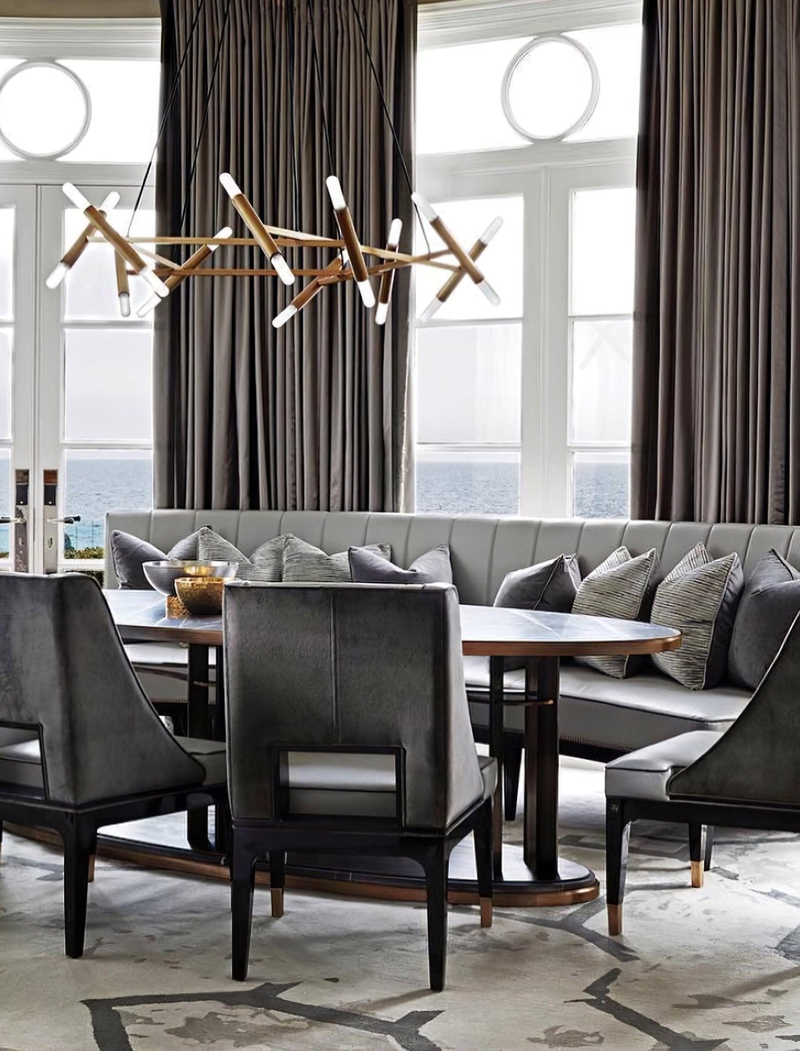 Modern Brass Diamond Shape Chandelier LED Ceiling Pendant Lighting for Dining Room