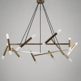 Modern Brass Diamond Shape Chandelier LED Ceiling Pendant Lighting for Dining Room