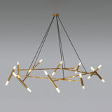 Modern Brass Diamond Shape Chandelier LED Ceiling Pendant Lighting for Dining Room