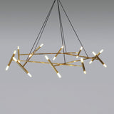 Modern Brass Diamond Shape Chandelier LED Ceiling Pendant Lighting for Dining Room