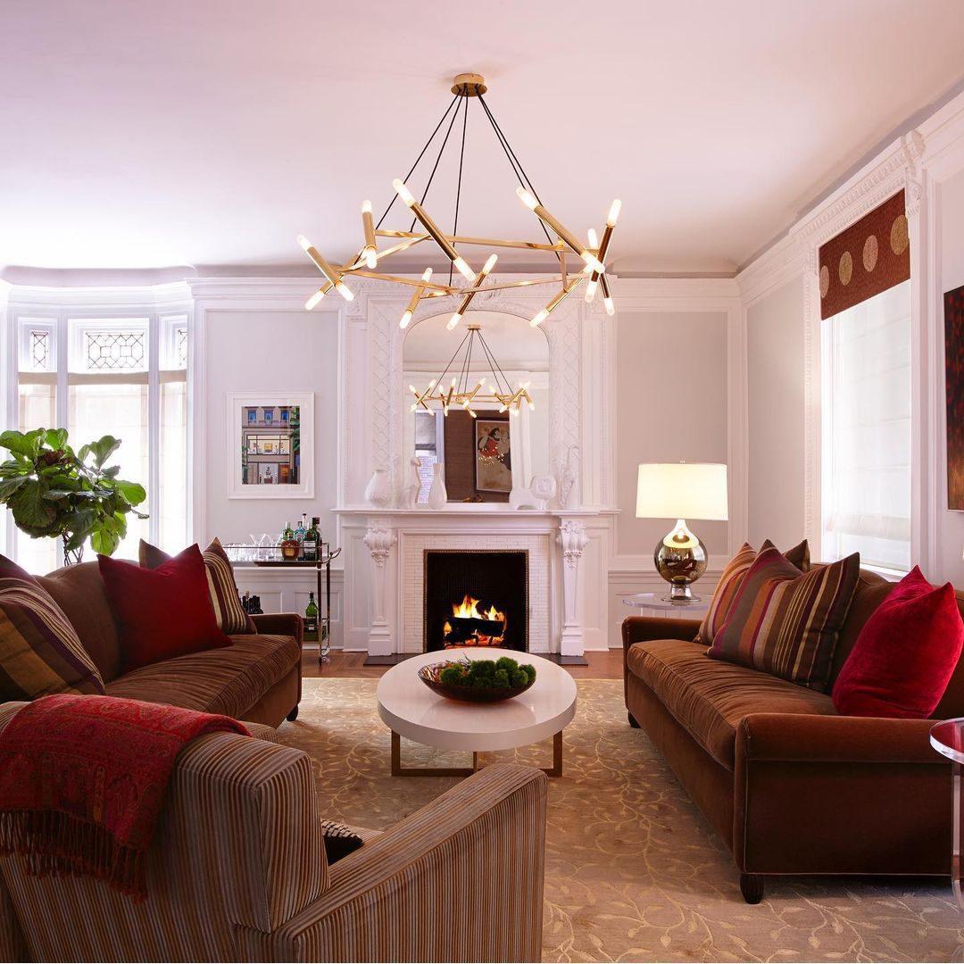 Modern Brass Diamond Shape Chandelier LED Ceiling Pendant Lighting for Dining Room