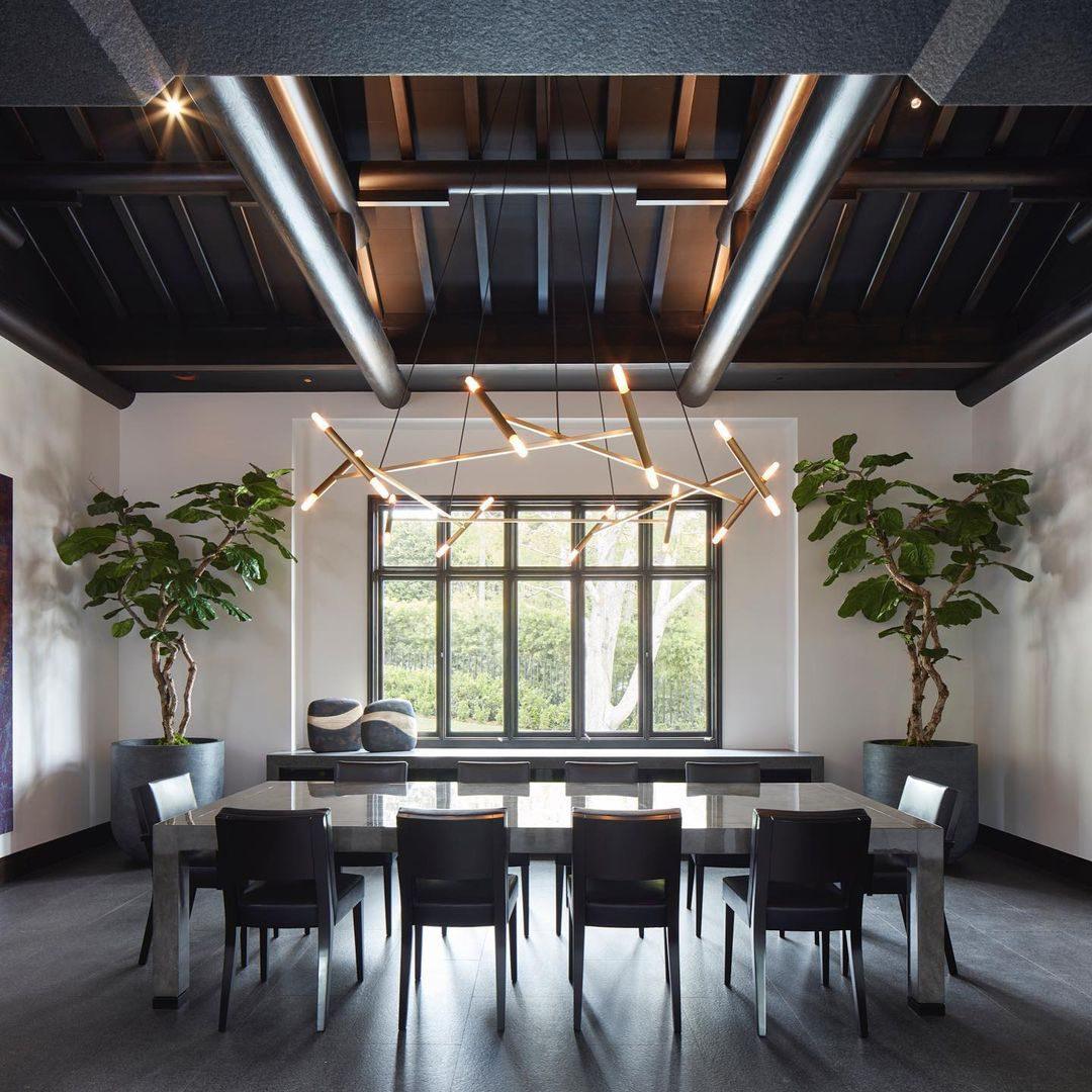 Modern Brass Diamond Shape Chandelier LED Ceiling Pendant Lighting for Dining Room