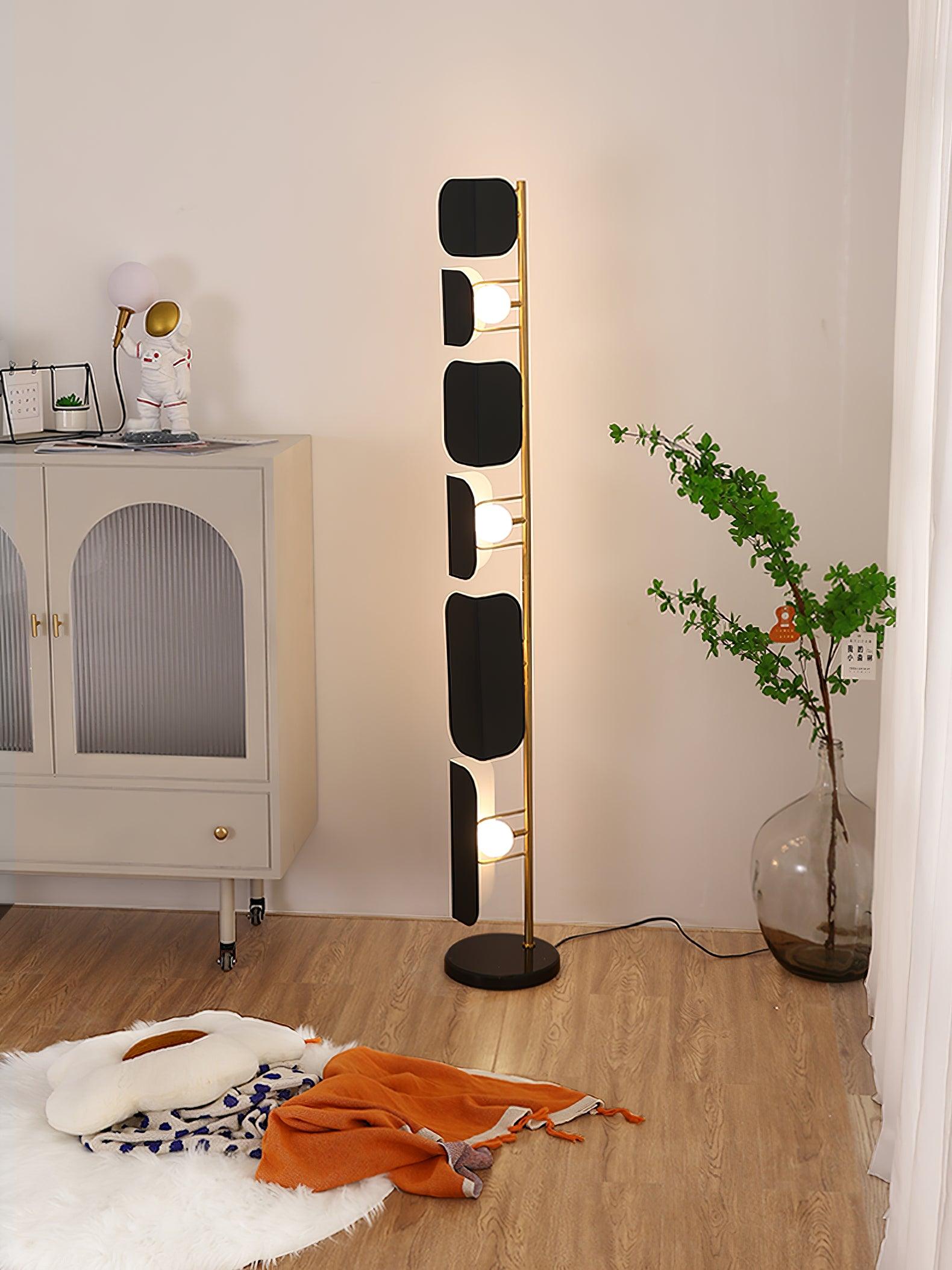 Leagan Contemporary Standing Floor Lamp with Marble Base and G4 LED