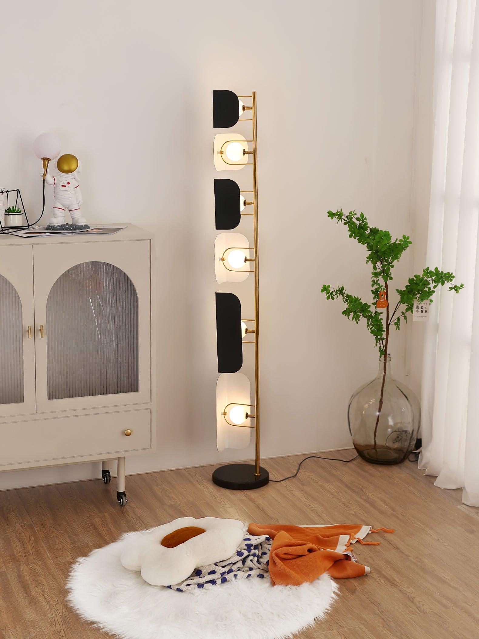 Leagan Contemporary Standing Floor Lamp with Marble Base and G4 LED