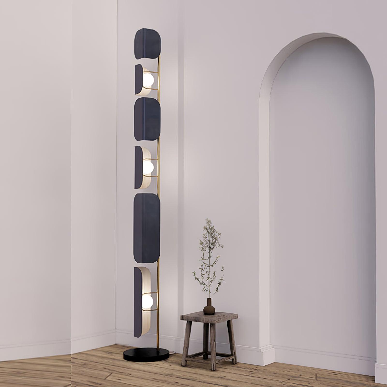 Leagan Contemporary Standing Floor Lamp with Marble Base and G4 LED