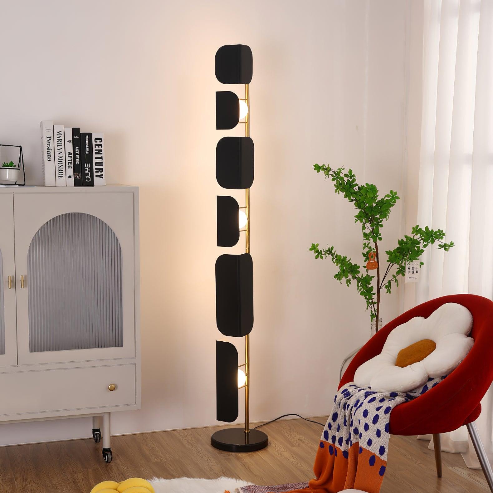 Leagan Contemporary Standing Floor Lamp with Marble Base and G4 LED