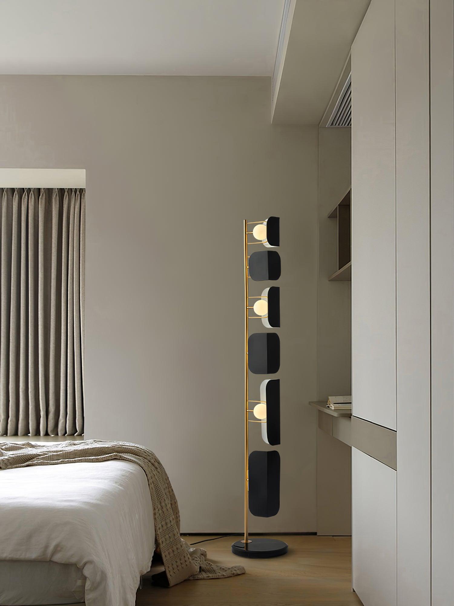 Leagan Contemporary Standing Floor Lamp with Marble Base and G4 LED