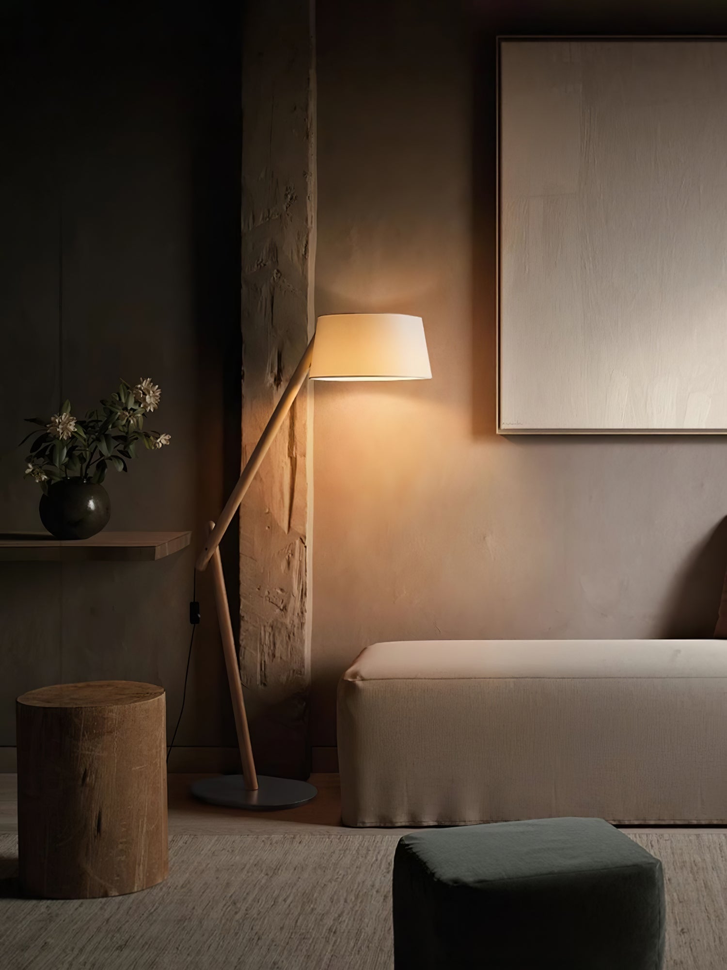 Modern Lean Pivot Adjustable Uplight Floor Lamp for Living Room and Office