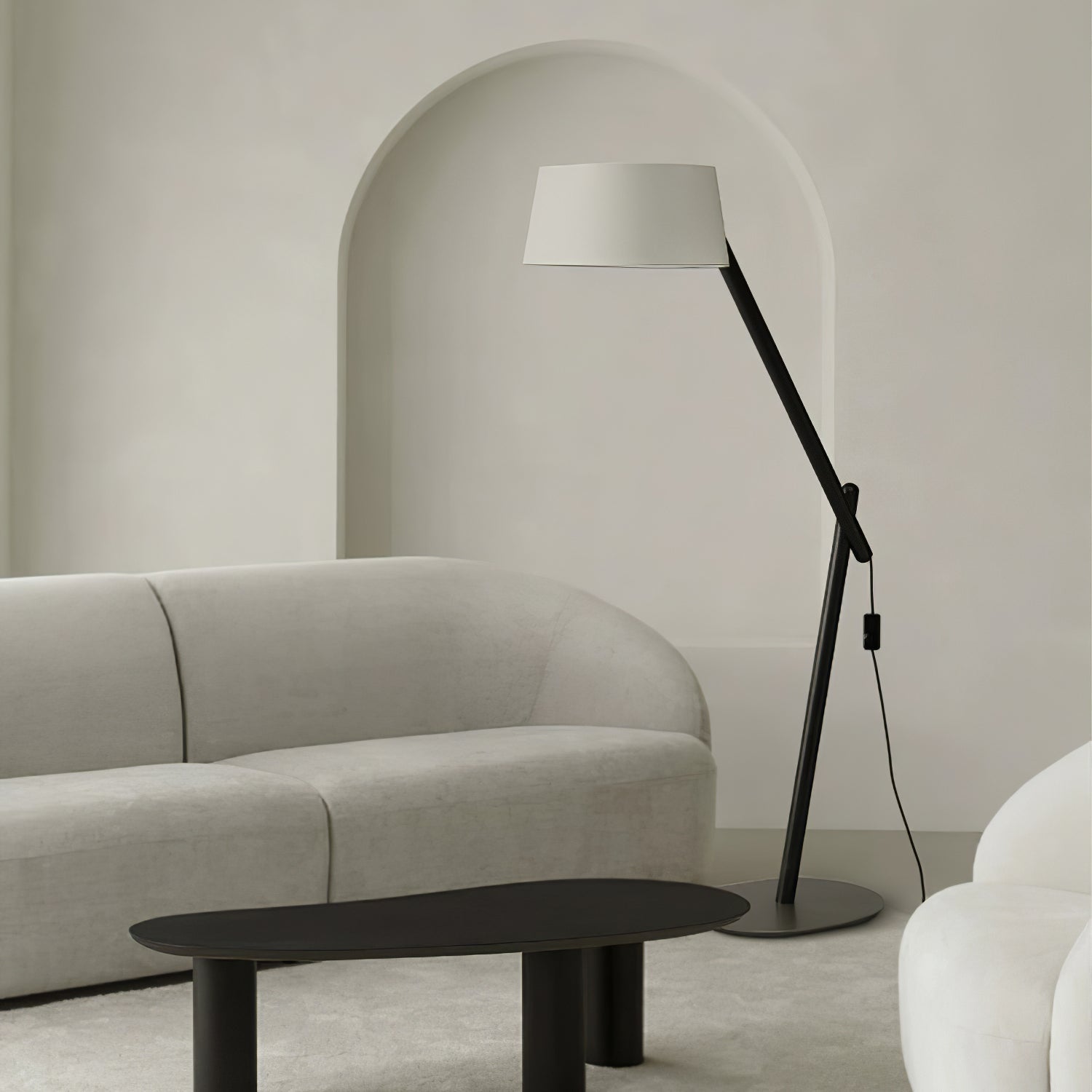 Modern Lean Pivot Adjustable Uplight Floor Lamp for Living Room and Office