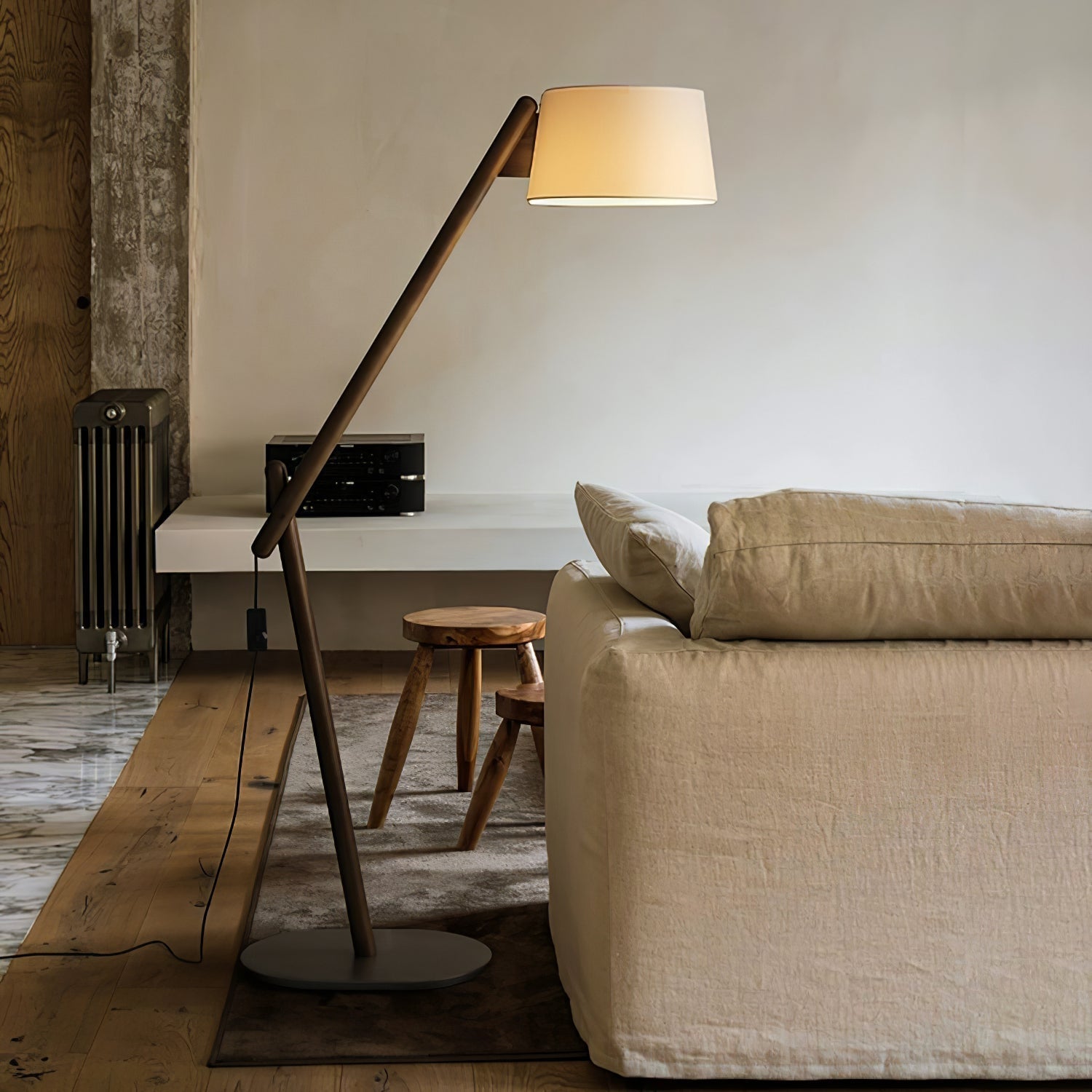 Modern Lean Pivot Adjustable Uplight Floor Lamp for Living Room and Office