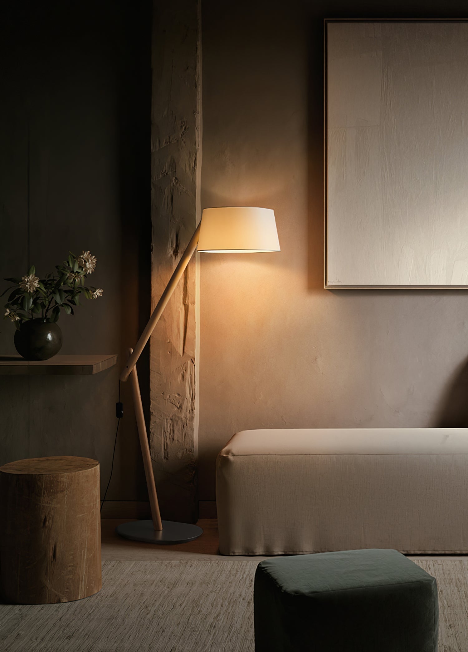 Modern Lean Pivot Adjustable Uplight Floor Lamp for Living Room and Office
