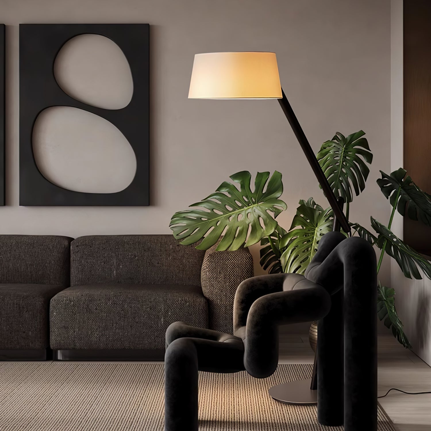 Modern Lean Pivot Adjustable Uplight Floor Lamp for Living Room and Office