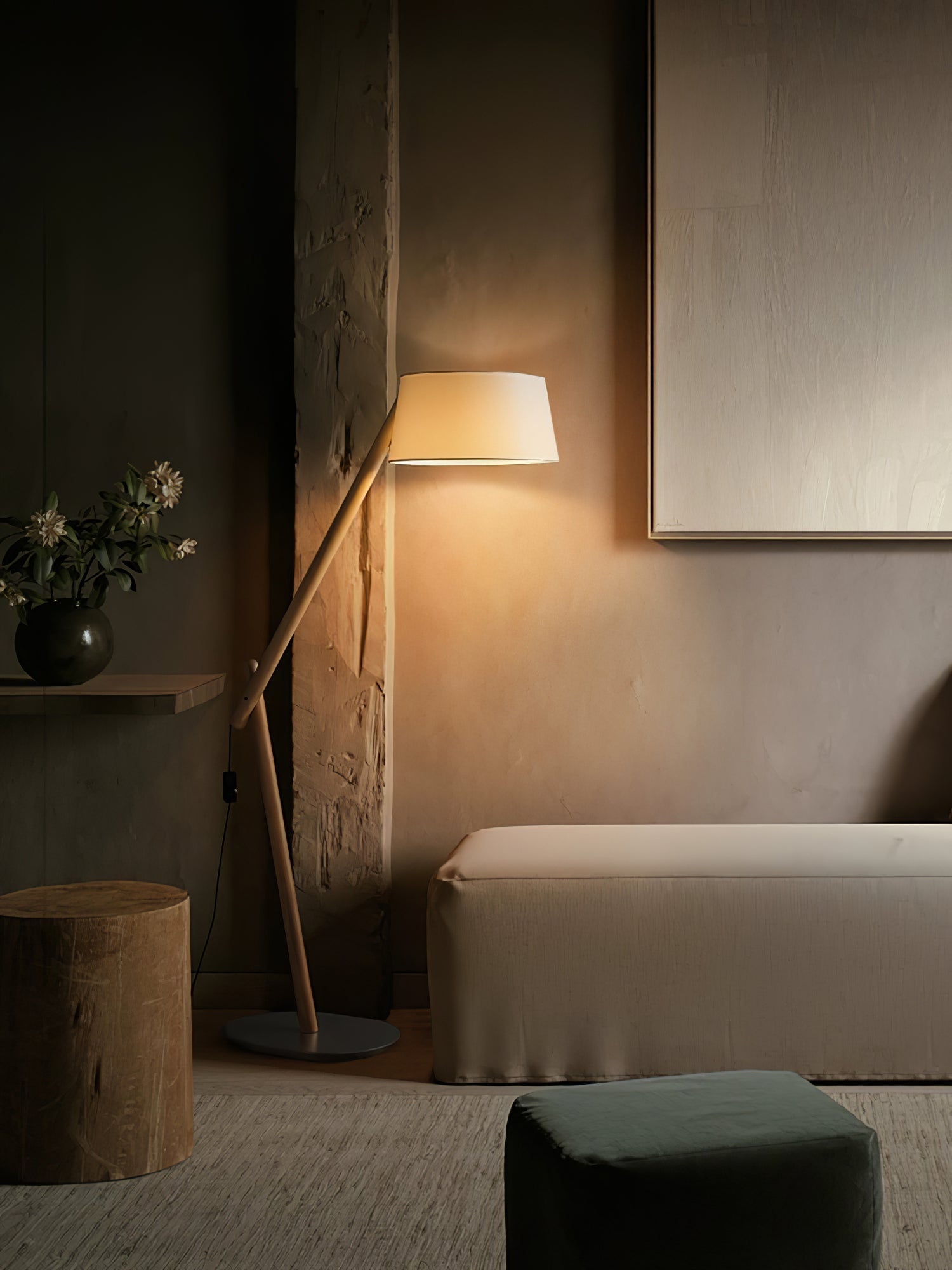 Modern Lean Pivot Adjustable Uplight Floor Lamp for Living Room and Office