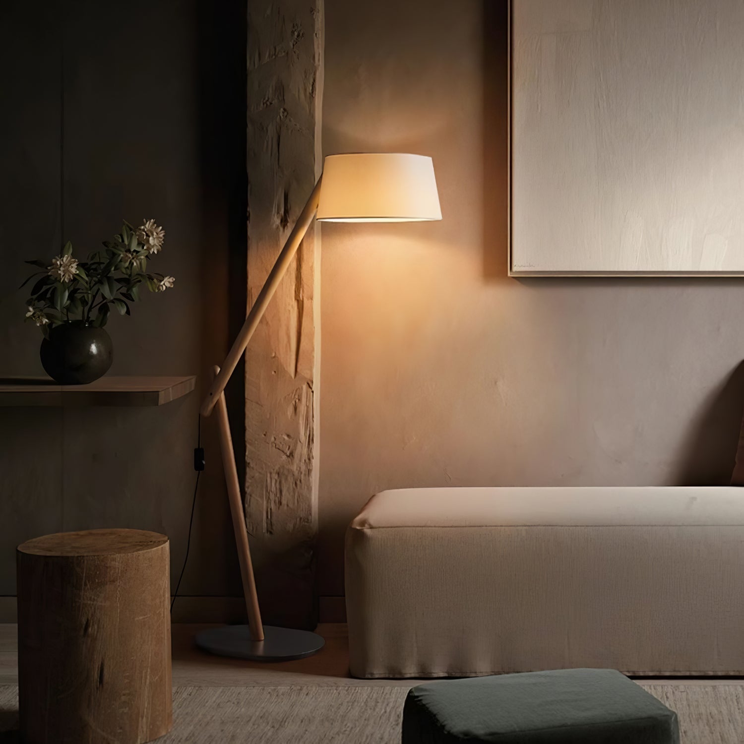 Modern Lean Pivot Adjustable Uplight Floor Lamp for Living Room and Office
