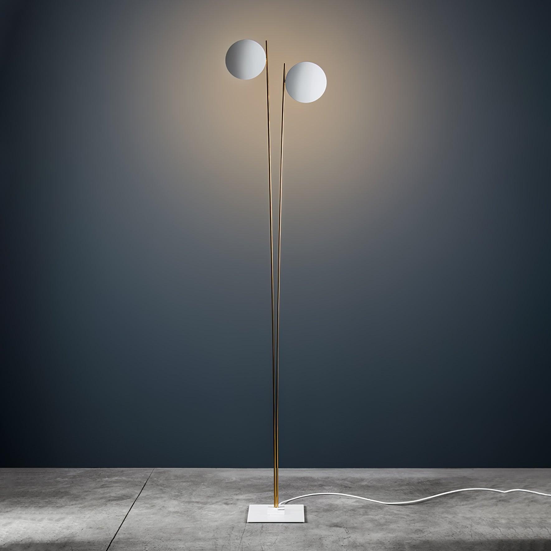 Modern LED Torchiere Floor Lamp with Slim Profile and Adjustable Warm Lighting
