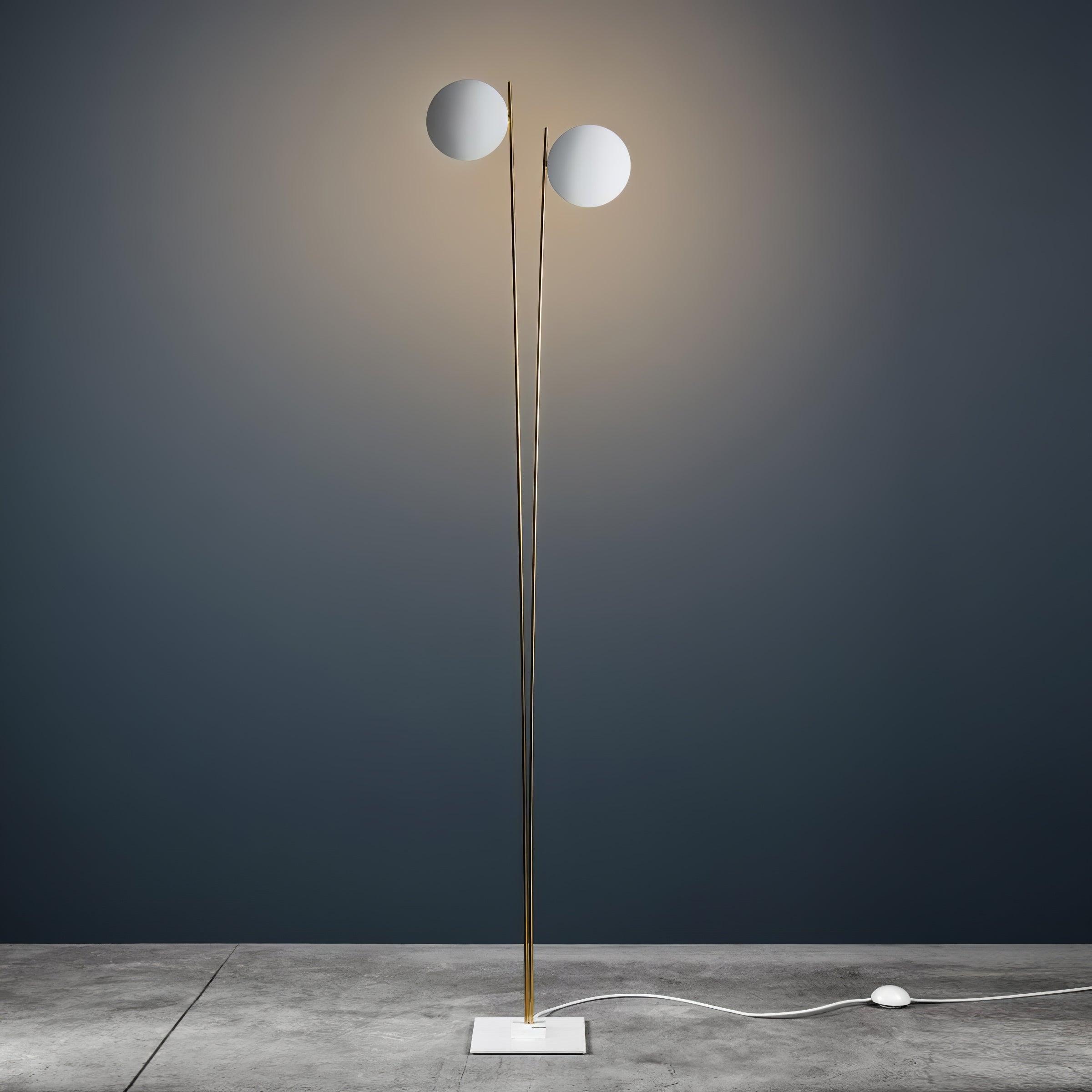 Modern LED Torchiere Floor Lamp with Slim Profile and Adjustable Warm Lighting