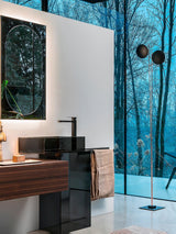 Modern LED Torchiere Floor Lamp with Slim Profile and Adjustable Warm Lighting