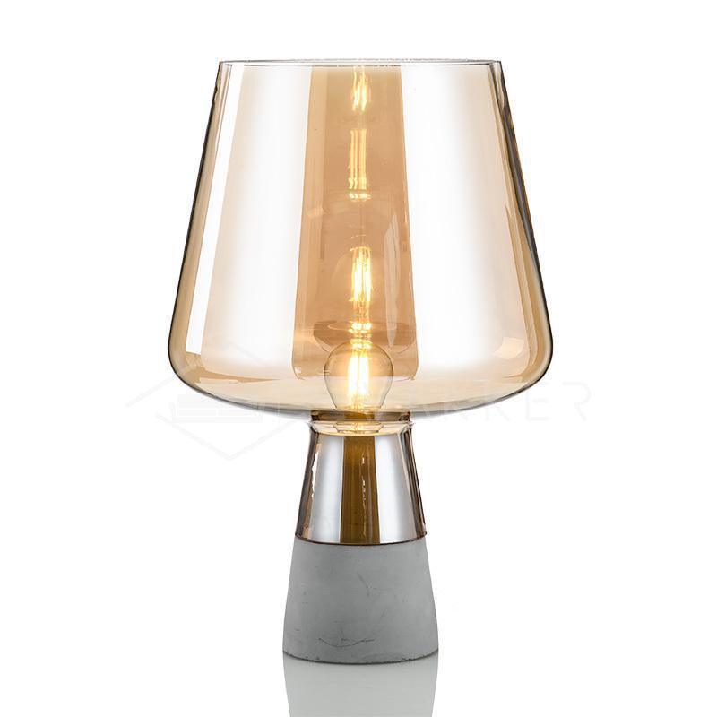 Modern Architectural Glass and Concrete Table Lamp for Elegant Bedside Lighting