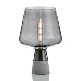 Modern Architectural Glass and Concrete Table Lamp for Elegant Bedside Lighting