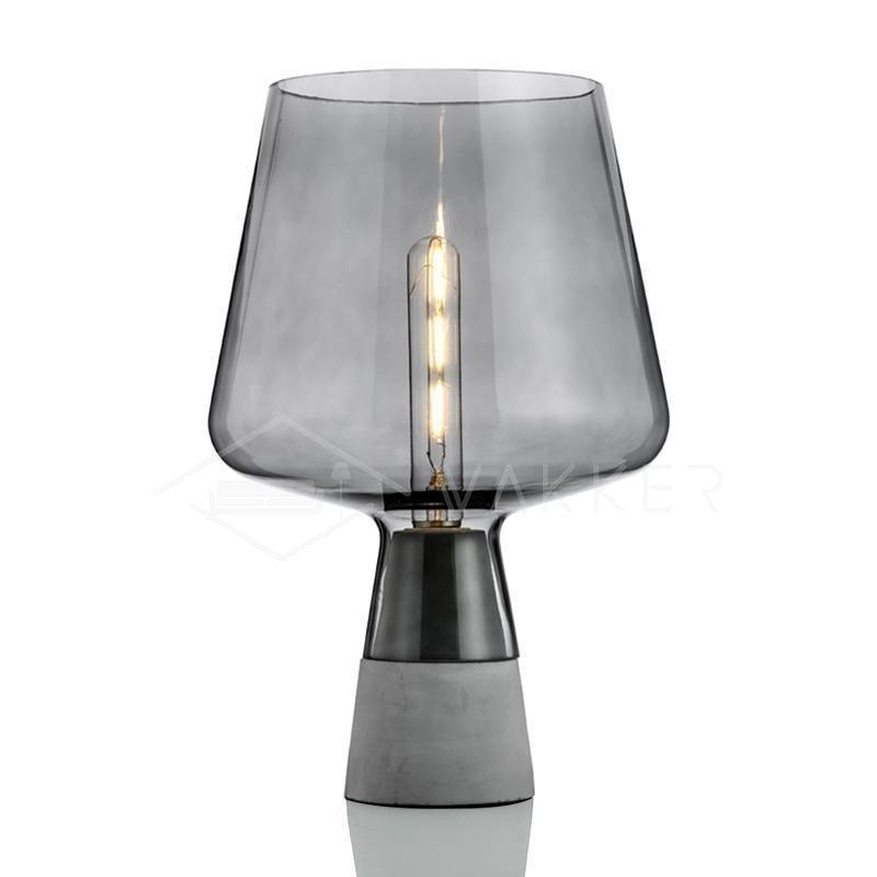 Modern Architectural Glass and Concrete Table Lamp for Elegant Bedside Lighting